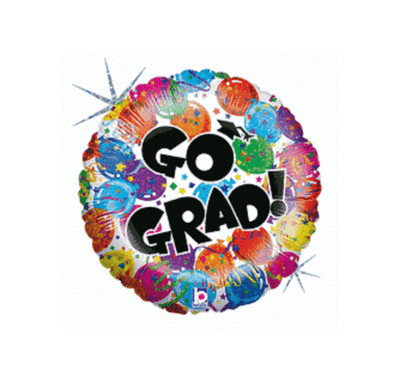 Go Grad! Glückwunsch Abschluss holografischer Eichenbaum Folienballon 18''