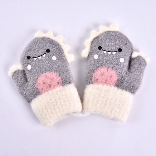 Animal Printed Cartoon Pattern Mittens Children Accessories Knitted Winter Glove - Picture 15 of 17