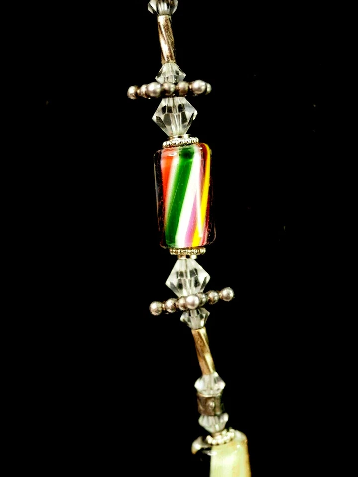 Elegante collar de cristal de Swarovski y vidrio artístico de 30" Foto 4 de 4