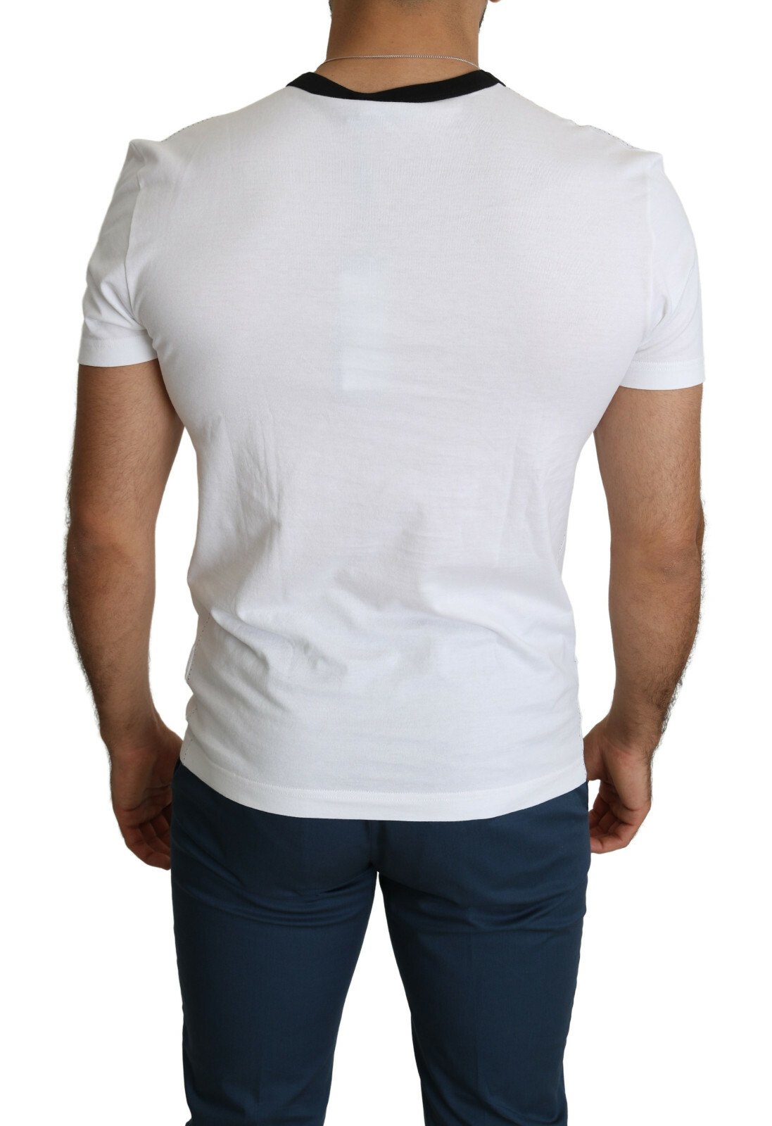 DOLCE & GABBANA T-shirt 100% Cotton White Logo Crown Printed DOLCE & GABBANA T-shirt 100% Cotton White Logo Crown Printed