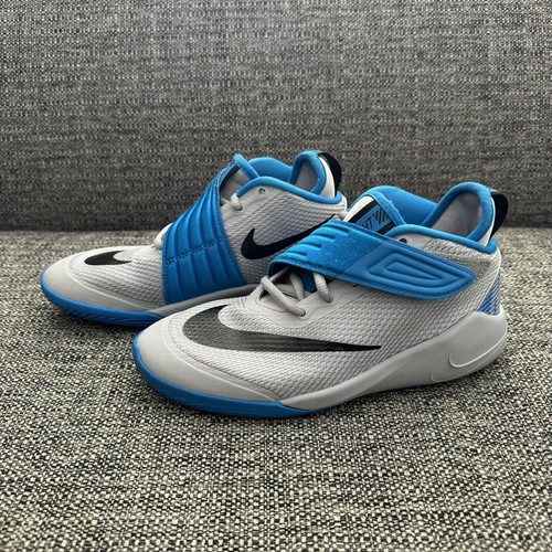 Children Nike Future Flight GS Hyper Jade Sneakers Size 3Y Gray Blue Basketball - Picture 3 of 13