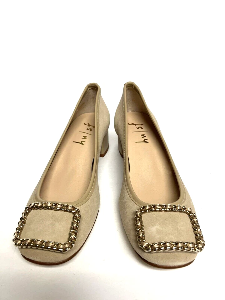 Suela francesa para mujer Izzy tacón de tacón de gamuza talla 7 M Foto 3 de 4