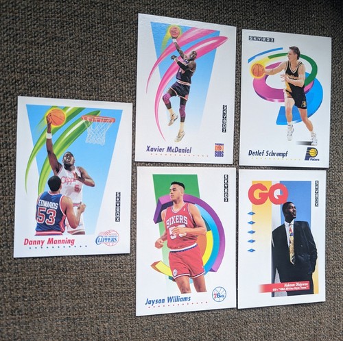 1991-92 SkyBox Lot mit GQ Hakeem Olajuwon, Xavier, Detlef, 5 Basketball Karten - Bild 3 von 4