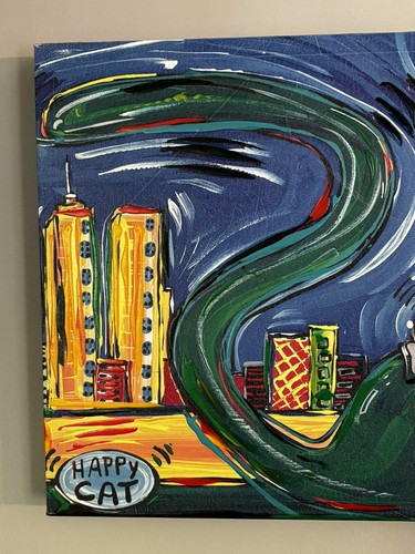 Lisa Grubb “Happy Cat” Canvas Limited Edition 23/95   25” X 16” - Picture 3 of 4