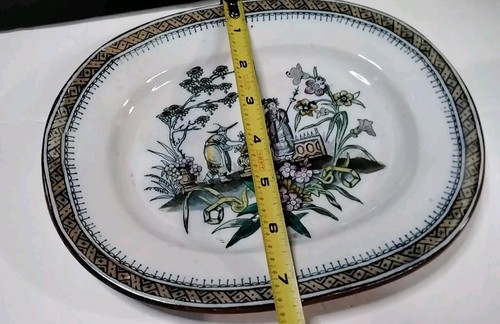 Antique Edge Malkin Chang Tureen Undertray platter English Ironstone Transfer - Picture 10 of 10