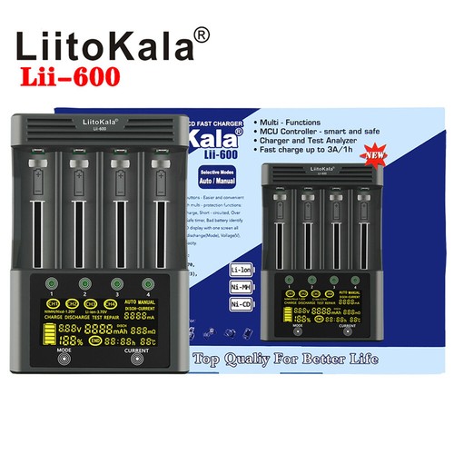 LiitoKala lii-600 Li-ion-3.7V Ni-MH1.2V 4 Slots Independent F2E3 - Picture 5 of 12
