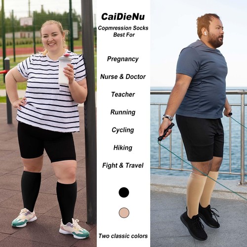 Plus Size Compression Socks for Women & Men Wide Calf Up to 6XL 20-30 mmHg Kn... - Picture 7 of 7