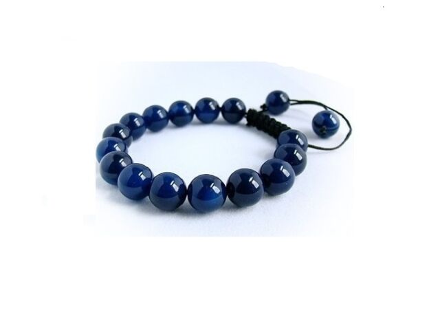Men's Shamballa bracelet all 10mm NATURAL DARK BLUE AGATE stone beads Men's Shamballa bracelet all 10mm NATURAL DARK BLUE AGATE stone beads