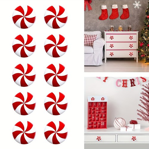 10/20/30 piezas Cubiertas de tiradores de gabinete de dulces de Navidad Decoración de perillas para casas de vacaciones - Imagen 17 de 18