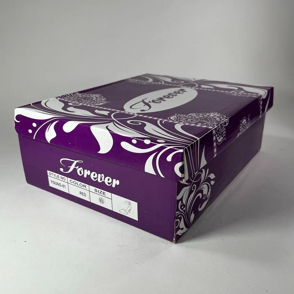 Forever Red Cuero Brillante Suave 4 pulgadas Tacones Punta Punta Correa de Tobillo Talla 8.5 Foto 4 de 4