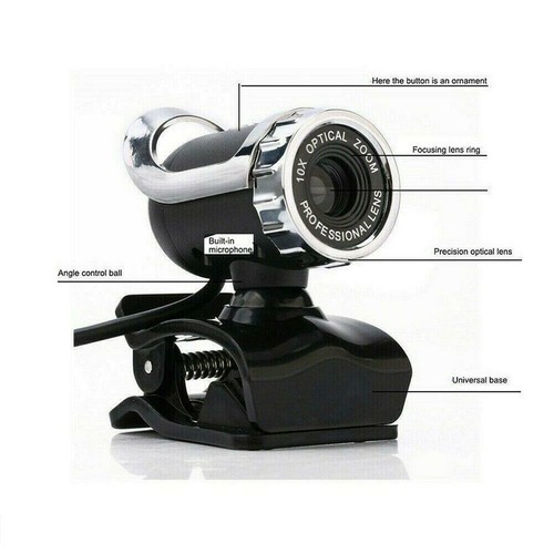 HD-Webcam USB-Computer-Webkamera für PC Laptop Desktop Mikrofon Nice V3H9 - Afbeelding 4 van 9