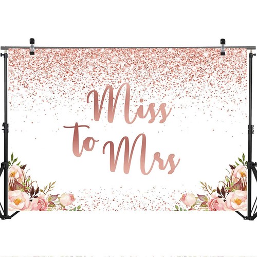 Miss to Mrs Backdrop Rose Gold Glitter Dots Bridal Shower Party Decorations P... - Picture 3 of 7