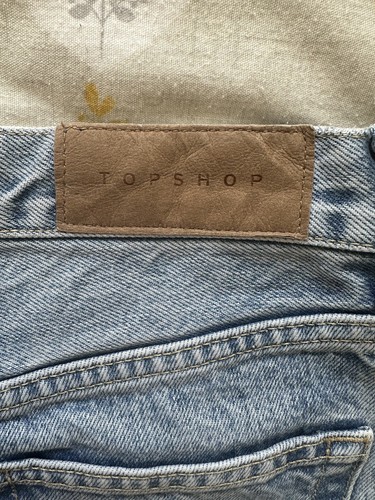 Topshop Blue Mom Denim Jeans - Size 6 - W25 L32 - Button Detail - Picture 3 of 5