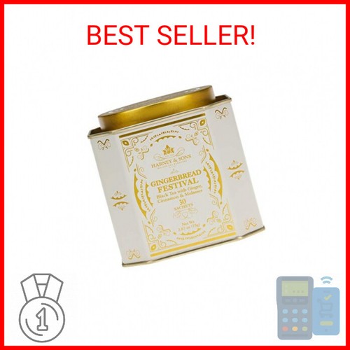 Harney & Sons Gingerbread Tea, 30 Sachets of Gingerbread Festival, a Black Tea w