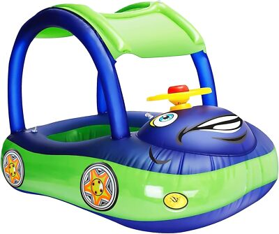 #ad Inflatable Baby Pool Float with Canopy Safty Seat for Infant Baby Swim