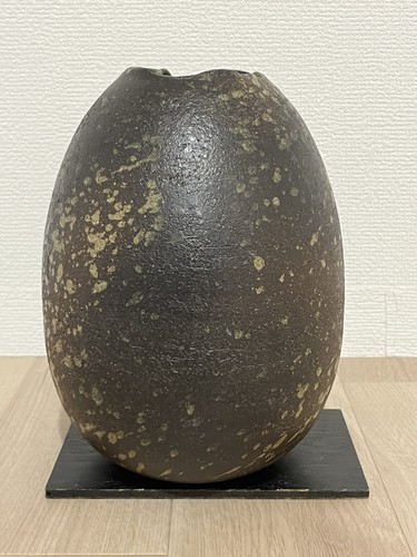 Shigaraki-ware Flower Vase Made in Akirayama Japan Antique Vintage Used - Picture 7 of 15