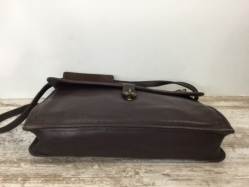 VTG Jack Georges Dark Brown Leather Briefcase Turn Lock Attaché Messenger Bag - Picture 6 of 12