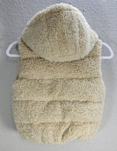 Girl's Youth Unreal Fur Beige Plush Faux Fur Sherpa Vest Hooded Fuzzy Sz XL NWT - Picture 7 of 9