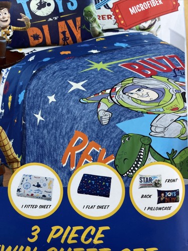 Toy Story 4 Microfiber 3 Piece Twin Bedding Sheet Set & Pillowcase Kids - Picture 3 of 3