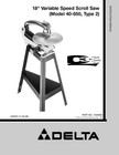 Delta 40-650 18" Variable Speed Scroll Saw Instruction Manual