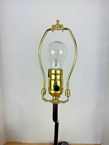23" Resin Cast Lamp w Playful Monkeys & Exhausted Circus Elephant~Striped Shade - Picture 9 of 23
