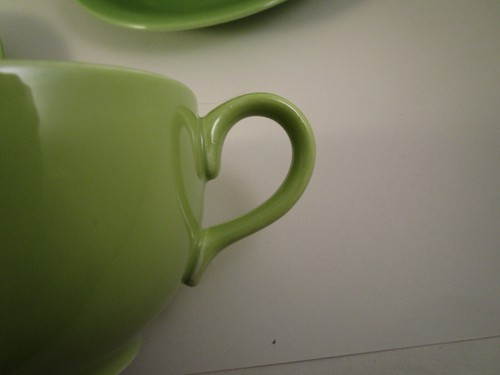 Vintage Vernonware Vernon Kilns Casual California Green Set of 2 Cups 3 Saucers - Picture 6 of 10