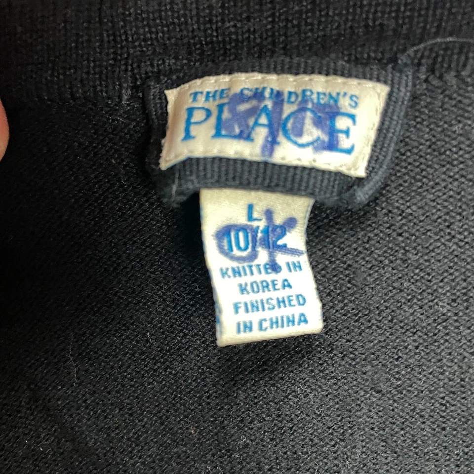 Cárdigan Suéter The Children's Place Jóvenes Niñas Grande Negro Lazo Tejido Cuentas Foto 4 de 4