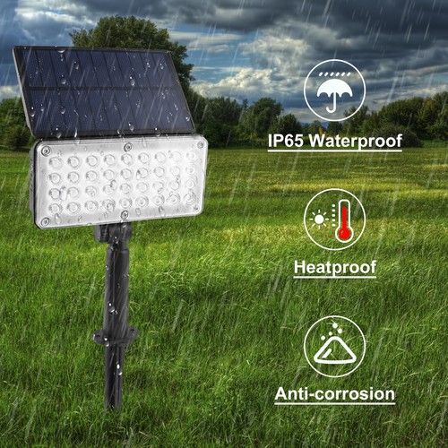 T-SUN 2Packs Solar 36-LED Spotlight Outdoor Garden Yard Pathway Lamp Security - Bild 7 von 12