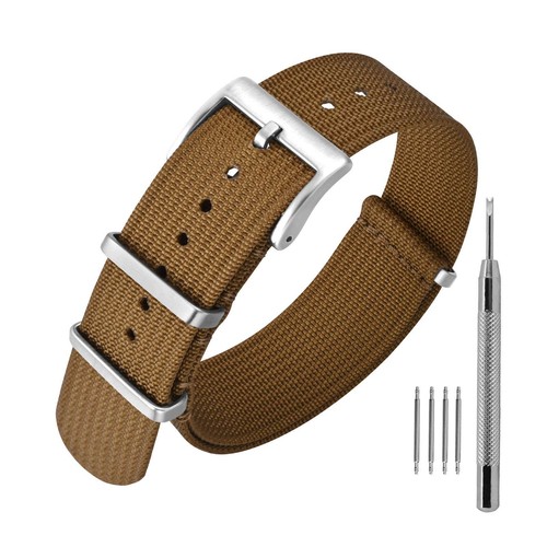 ANNEFIT einteiliges Nylon Uhrenarmband 16 mm 18 mm 19 mm 20 mm 22 mm 24 mm Militärband - Bild 57 von 99
