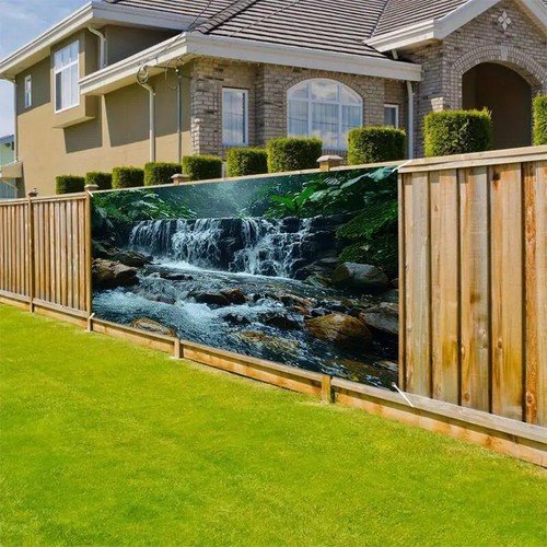 Forest Waterfall Summer Garage Door Cover Door Banner Holid Party Background - Picture 3 of 13
