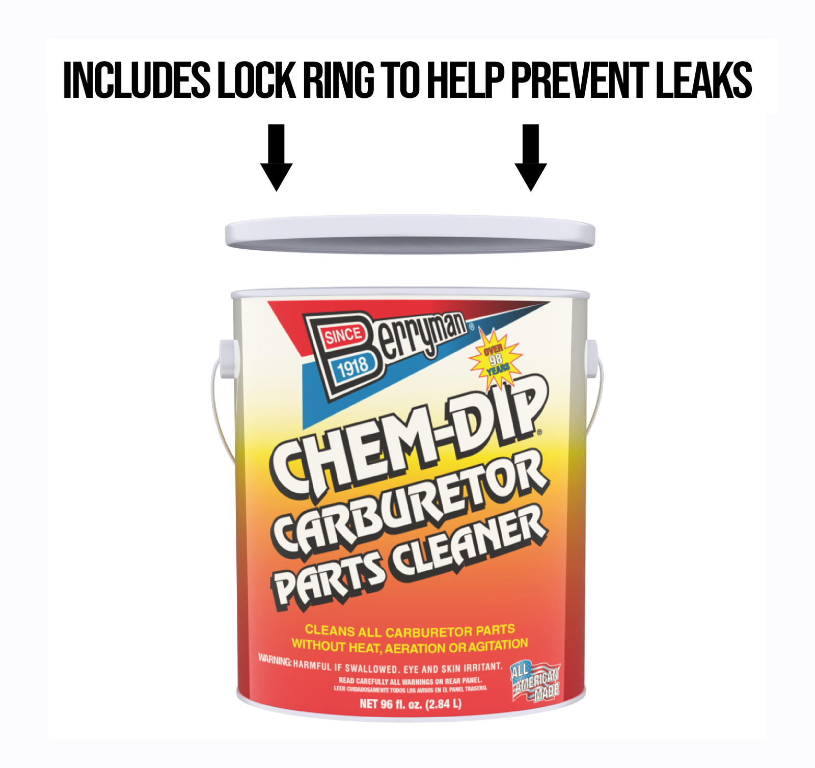 Berryman 0996 ChemDip Carburetor and Parts Cleaner 96 oz. w/ Basket