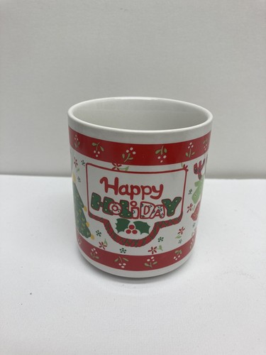 VINTAGE MASTER CRAFT Stoneware CHRISTMAS Happy Holiday Mug DONG CHANG KOREA - Picture 2 of 8