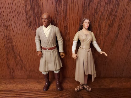 Star Wars Princess Leia 3.75" Figure 1997 & Mace Windu Figure 1998 - Picture 1 of 7