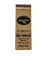 GEO. WHEELER vintage matchbook matchcover - KALAMA, WASHINGTON