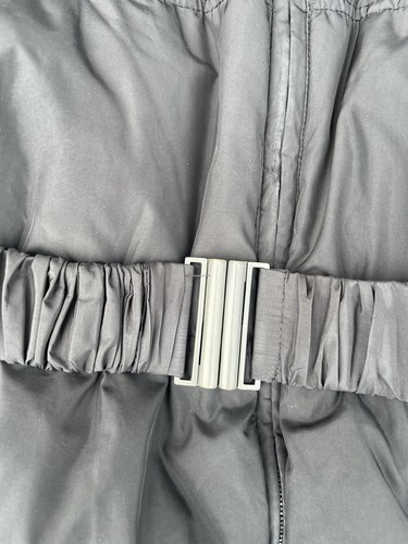 Betsey Johnson Black Down Puffer Quilted Belted Jacket Coat Bling Size S - Picture 5 of 10