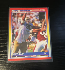 Score 1990 Jeff Alm #298 Rookie Notre Dame Fighting Irish NCAA Football Card. rookie card picture