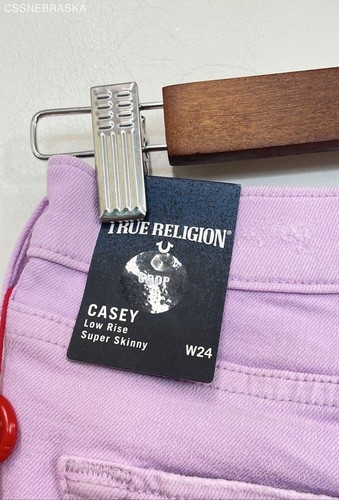 True Religion Purple Casey Low Rise Super Skinny Jeans - Size 24 - Picture 4 of 8