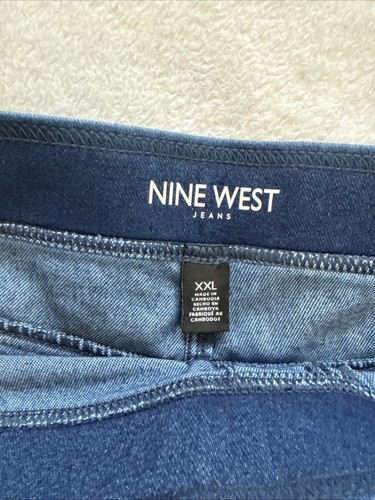 Nine West Leggings Ladies XXL Soft Stretch Jeans Denim Elastic Waist Blue NWT - Picture 3 of 13