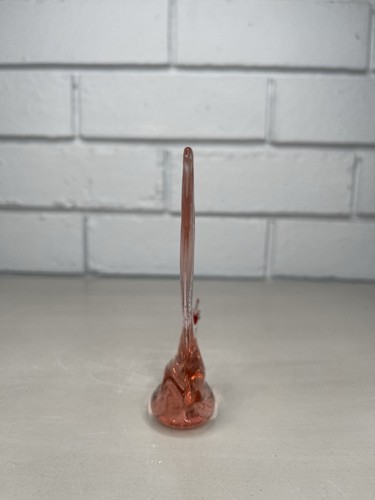 VTG Pink Art Glass Roadrunner Bird Figurine Small Hand Blown Ornament Decorative - Afbeelding 5 van 8