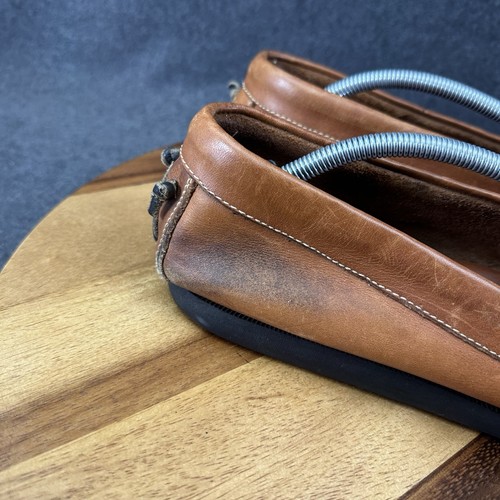 Cole Haan Country Brown Woven Leather Slip On Hand Made Tasseled Loafers Sz 13 - Picture 3 of 12