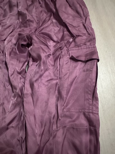 Cinq A Sept Giles Jogger Cargo Pants Sz XS Purple Satin - Picture 11 of 11