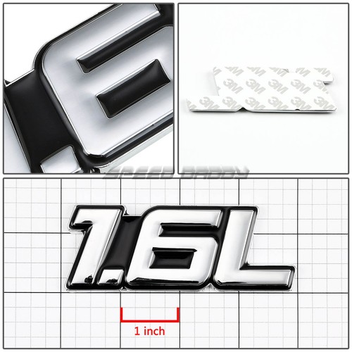 METAL BUMPER TRUNK GRILL EMBLEM DECAL STICKER LOGO BADGE CHROME BLACK 1.6 1.6L - 第 2/2 張圖片