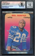 Mel Renfro Gem Mint 10 Beckett BAS Signed 1970 Topps Glossy Inserts Autograph
