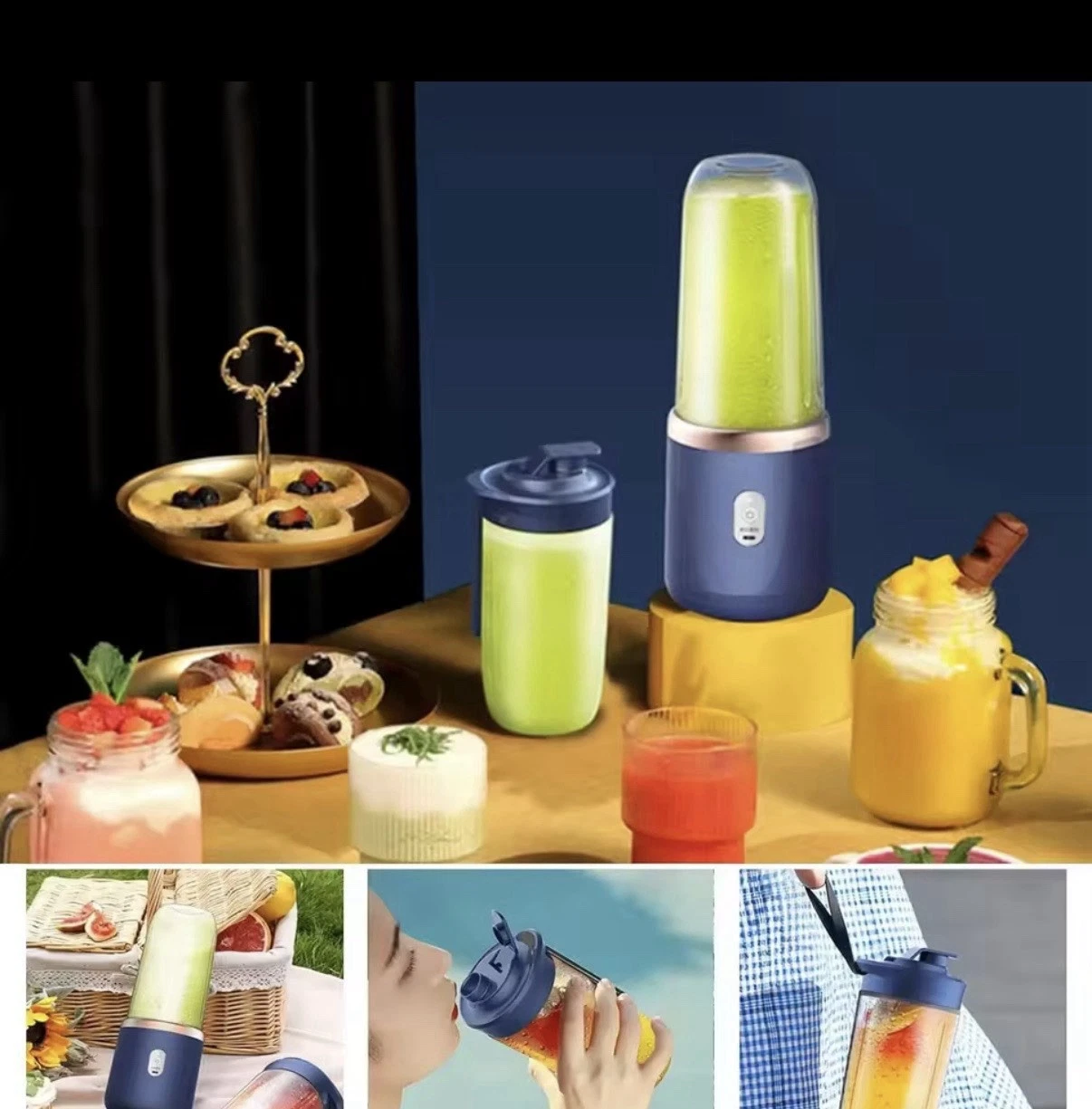 Portable USB Personal Mini Juicer Cup Handheld Travel Blender Single Double
Opens in a new window or