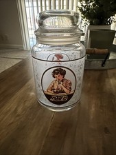 Vintage Pepsi-Cola Glass Canister Container Jar w/ Lid