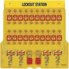 MASTER LOCK 1484BP410 Lockout Station 72 Components 20 Zenex Padlocks Included
