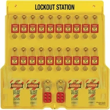 MASTER LOCK 1484BP410 Lockout Station 72 Components 20 Zenex Padlocks Included