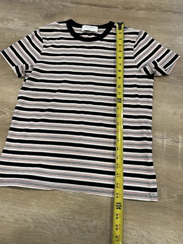 LA LIGNE Top Striped Shirt Red Black 100% Cotton Size XSMALL - Picture 10 of 10