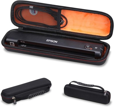 #ad Epson WorkForce ES Portable Document Scanner Protective Case Black Orange $22.99