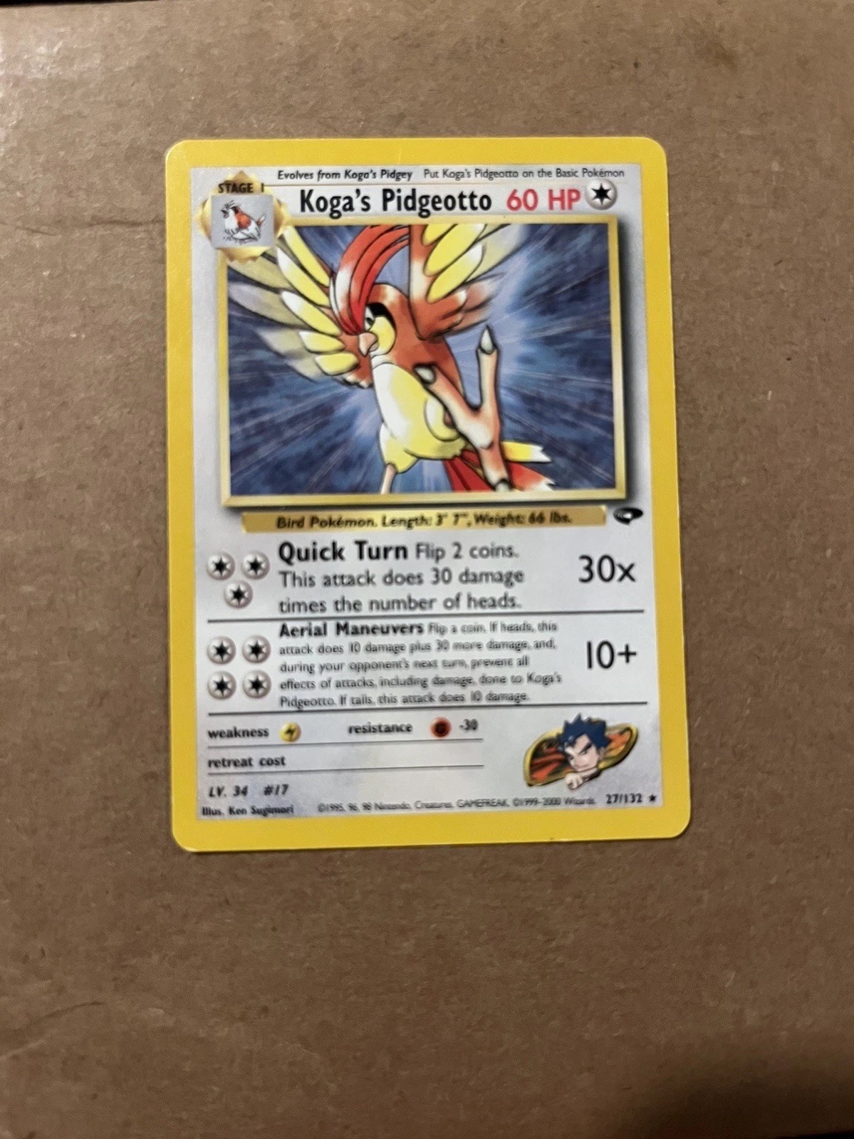 Pokémon Koga's Pidgeotto 27/132 Gym Challenge Rare Unlimited English Wizards